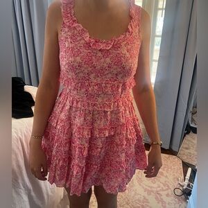 LoveShackFancy Pink Floral Dress